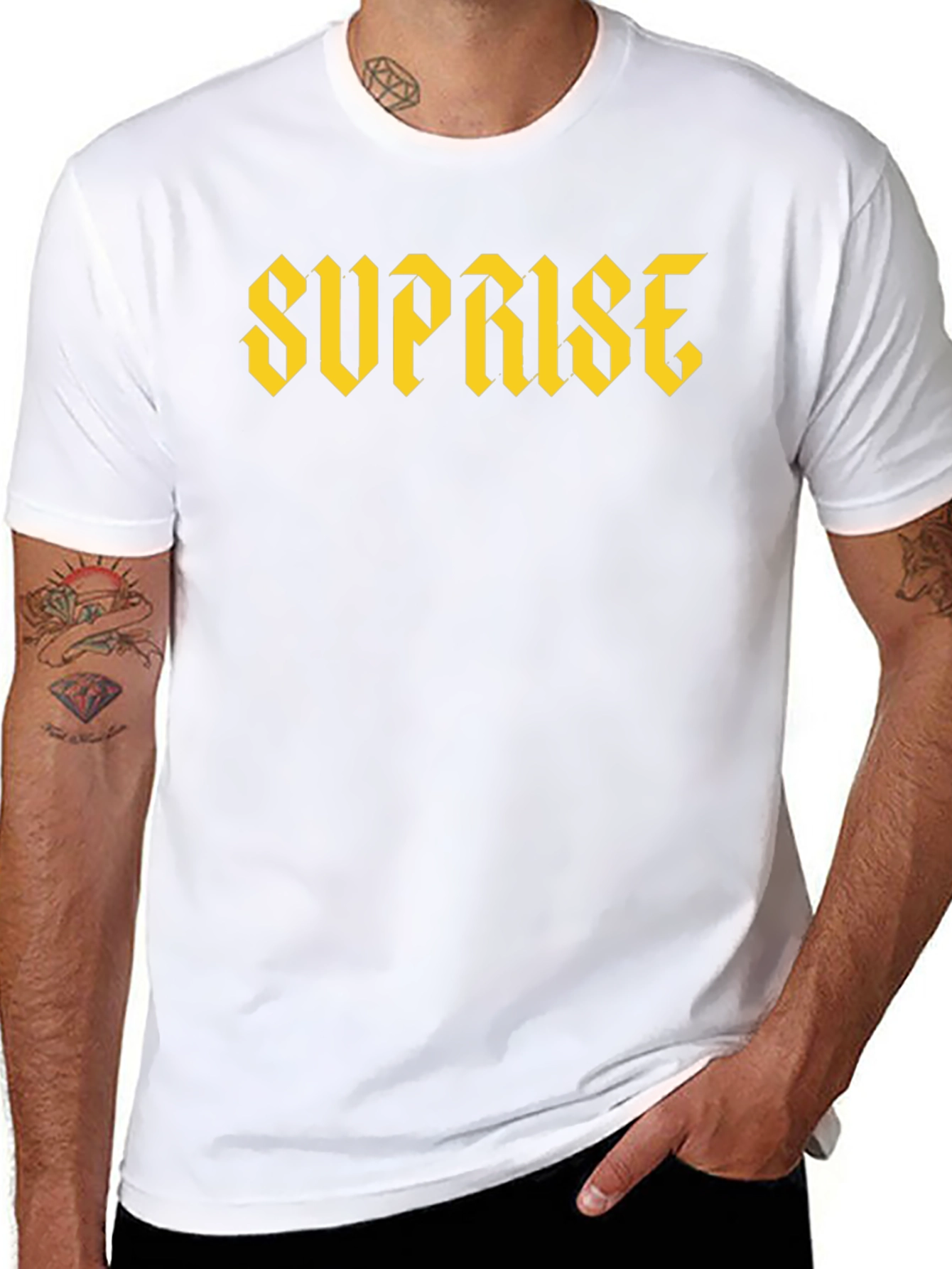 Suprise Graphic Print Black T-Shirt