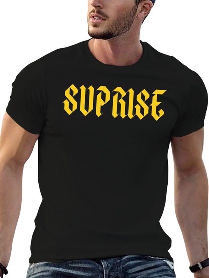 Suprise Graphic Print Black T-Shirt