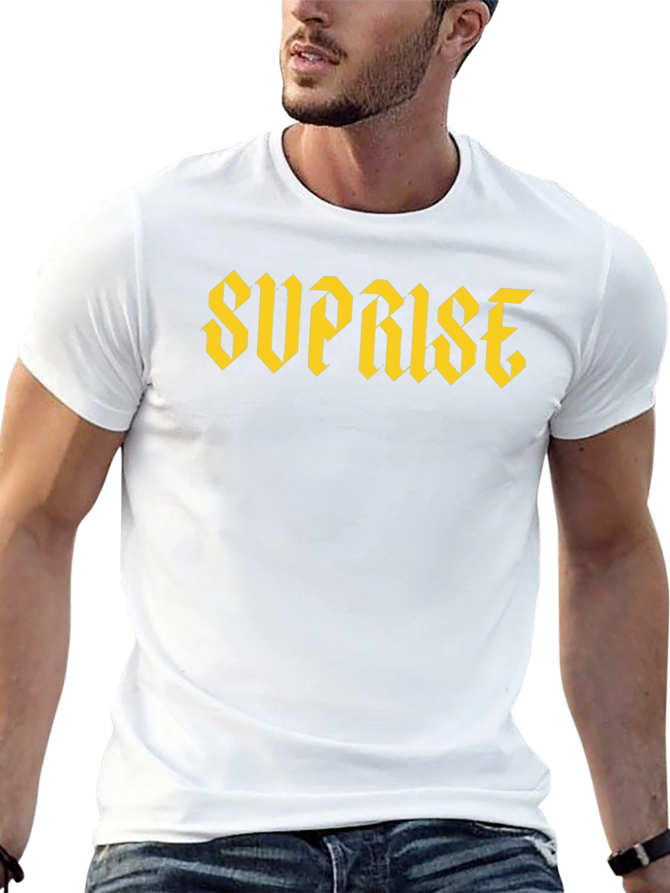 Suprise Graphic Print Black T-Shirt