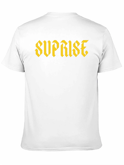 Suprise Graphic Print Black T-Shirt