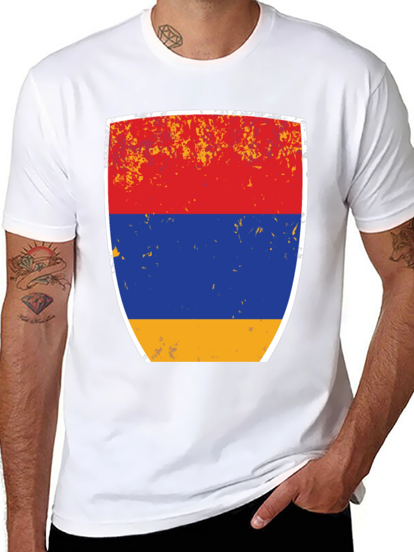 Armenian Flag Shield Graphic T-Shirt