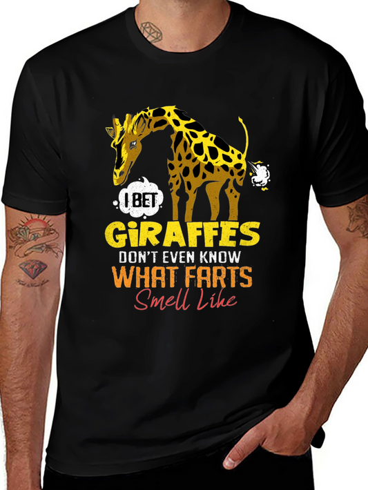 Funny Giraffe Fart Graphic T-Shirt