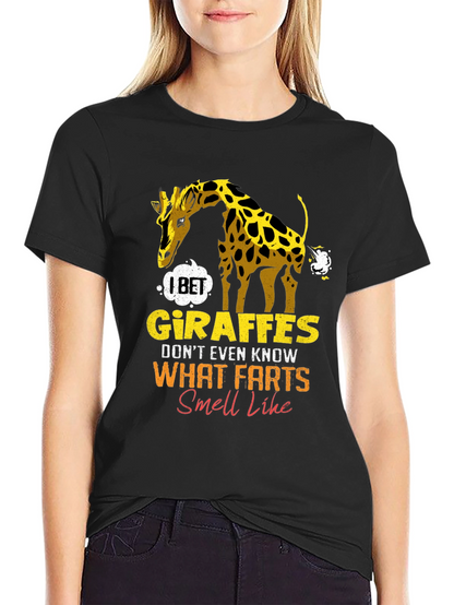 Funny Giraffe Fart Graphic T-Shirt