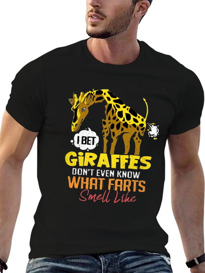 Funny Giraffe Fart Graphic T-Shirt