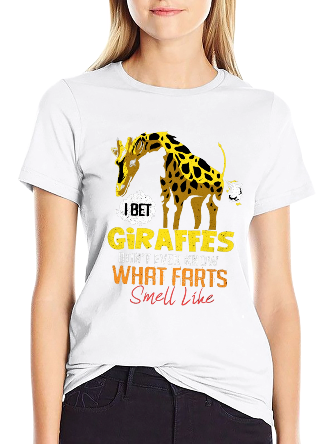 Funny Giraffe Fart Graphic T-Shirt