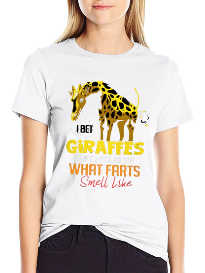 Funny Giraffe Fart Graphic T-Shirt