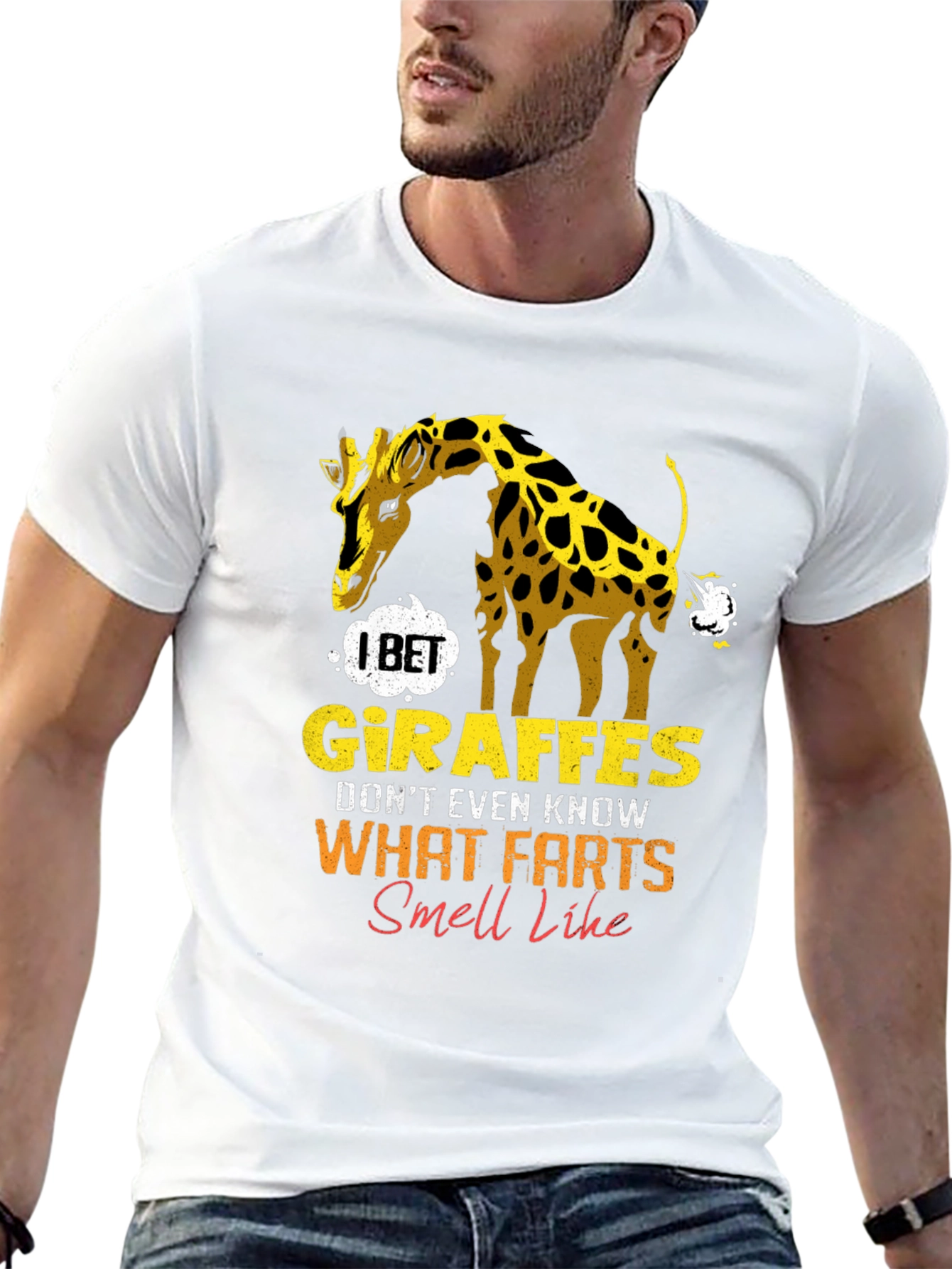 Funny Giraffe Fart Graphic T-Shirt
