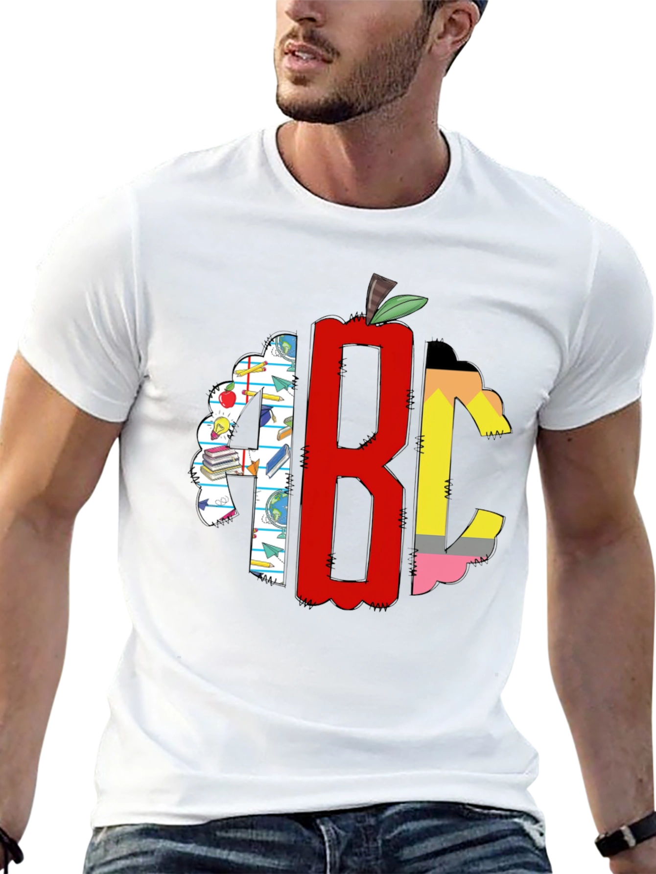 Teacher ABC Apple Graphic T-Shirt