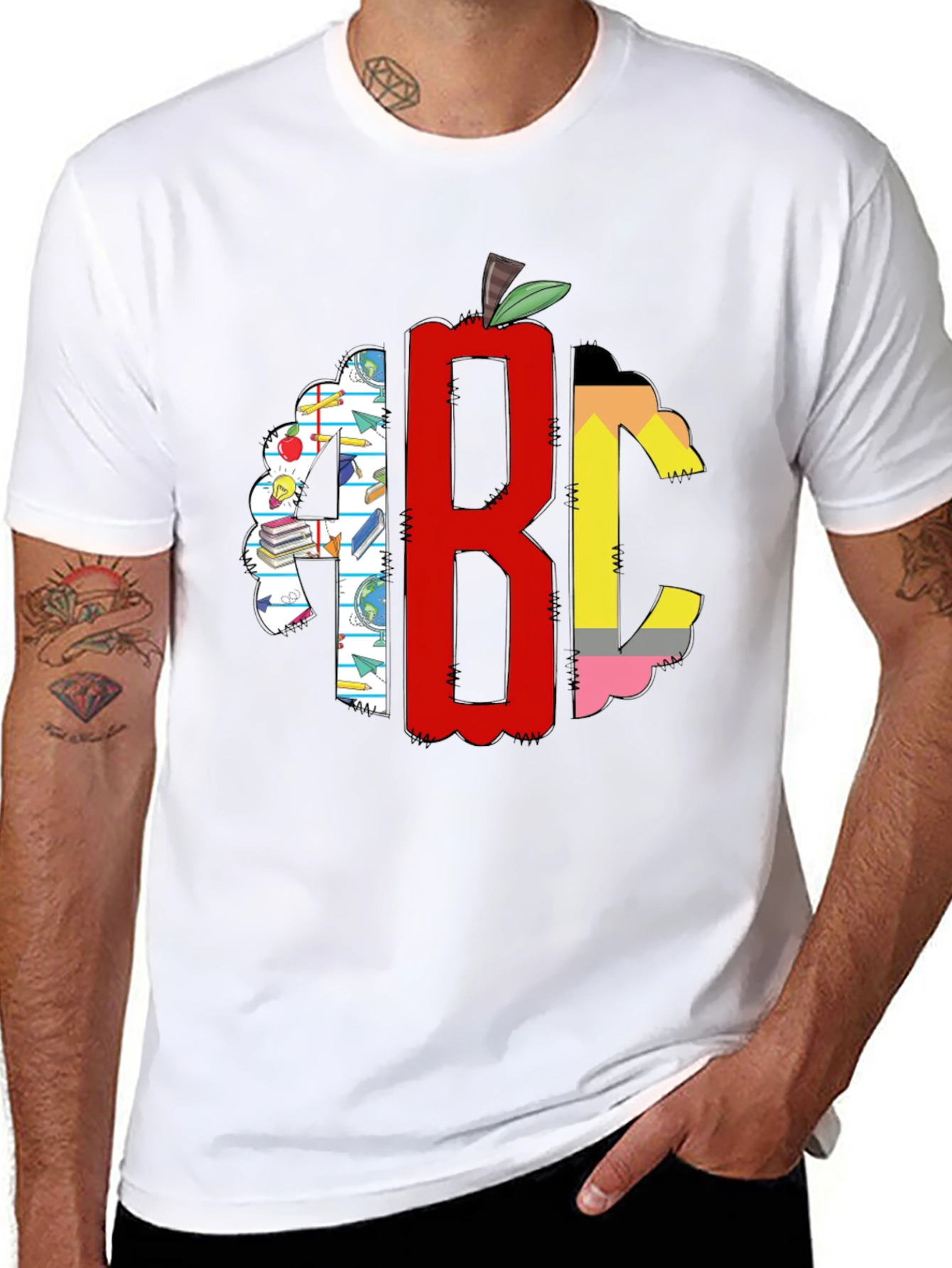 Teacher ABC Apple Graphic T-Shirt