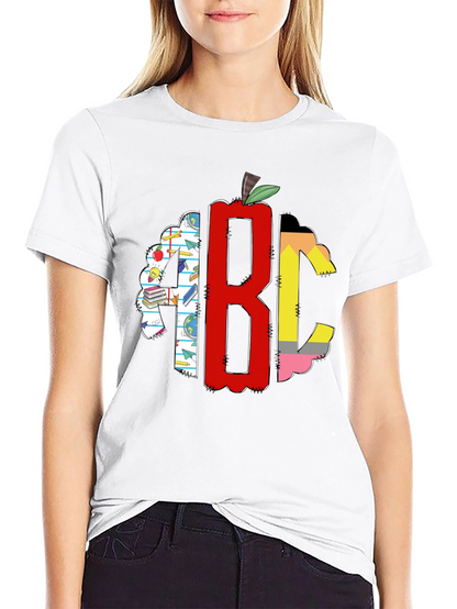 Teacher ABC Apple Graphic T-Shirt