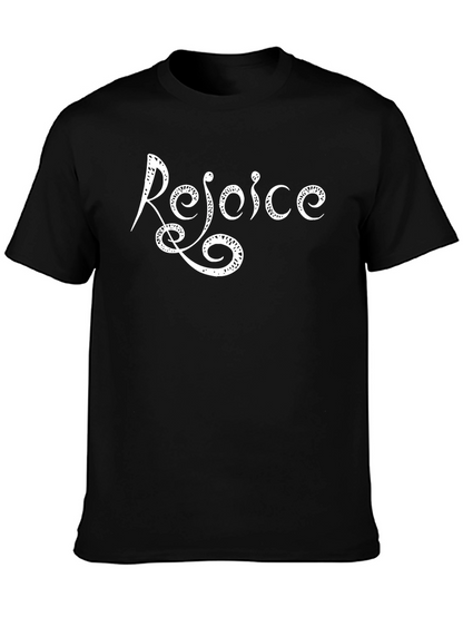 Rejoice Graphic Tee - Stylish Black T-Shirt