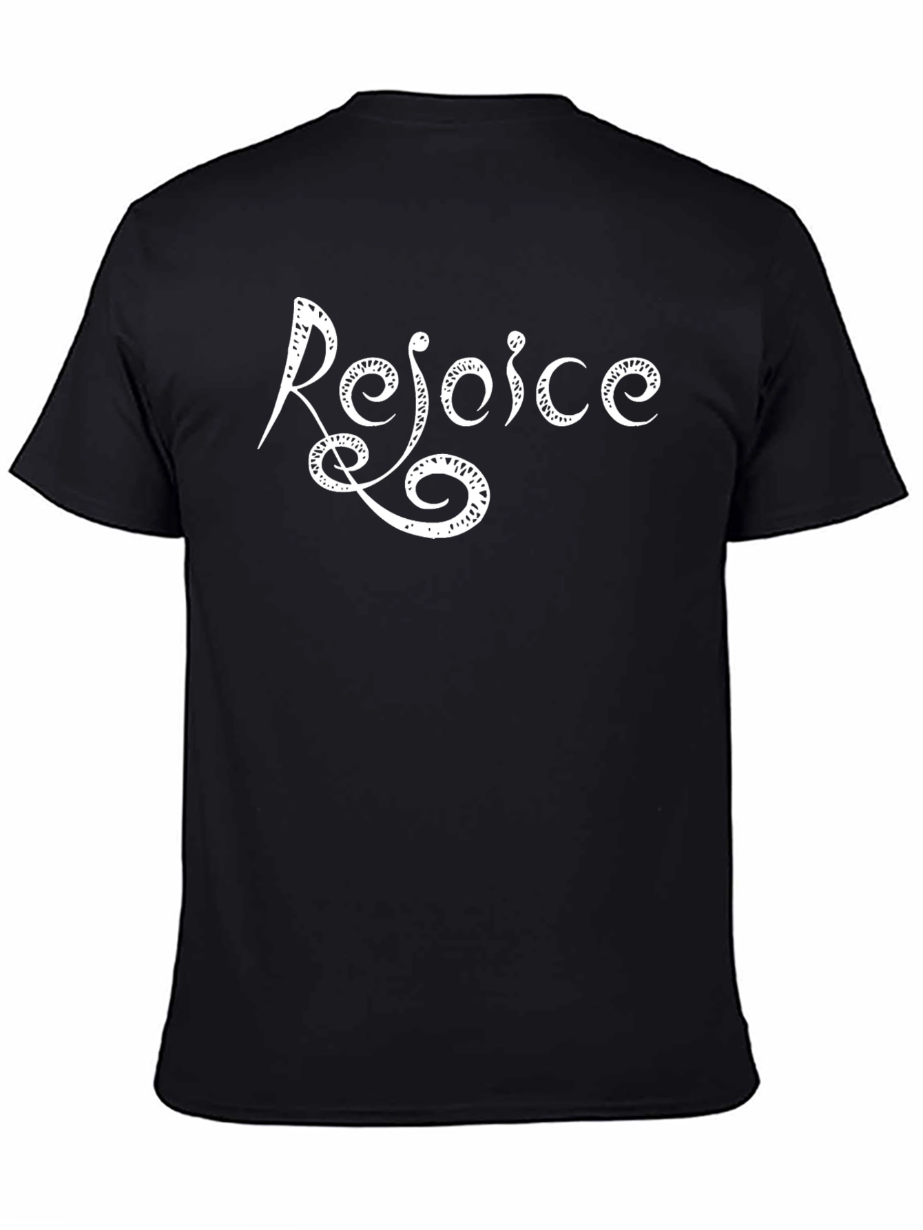 Rejoice Graphic Tee - Stylish Black T-Shirt