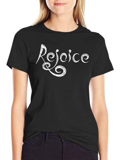 Rejoice Graphic Tee - Stylish Black T-Shirt