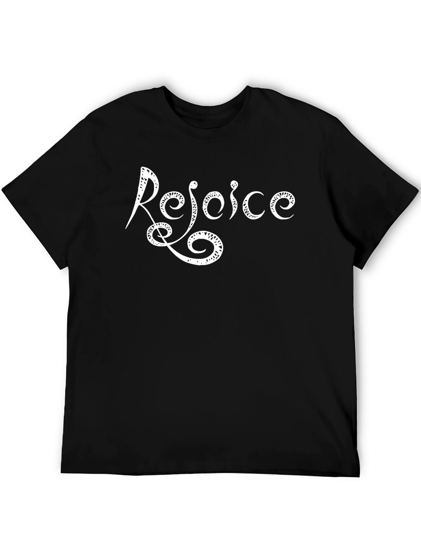 Rejoice Graphic Tee - Stylish Black T-Shirt