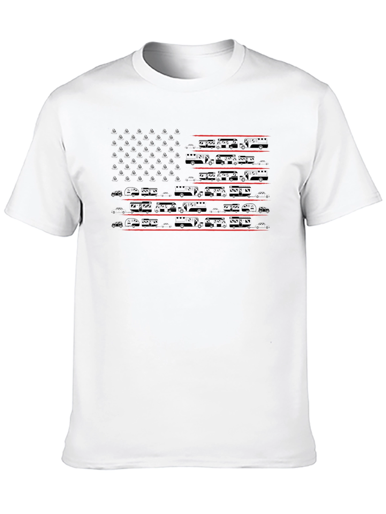 Camping RV American Flag T-Shirt