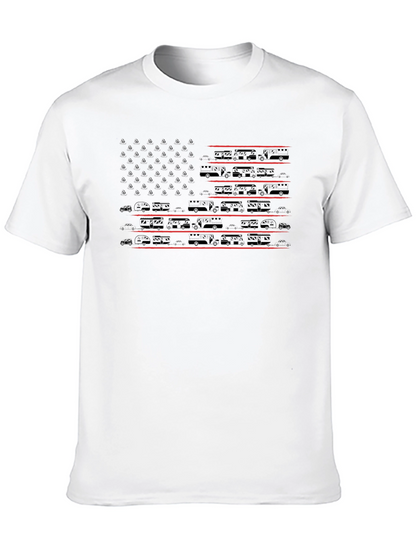 Camping RV American Flag T-Shirt