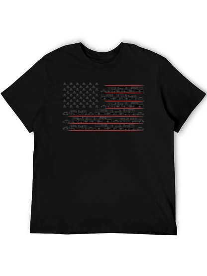 Camping RV American Flag T-Shirt