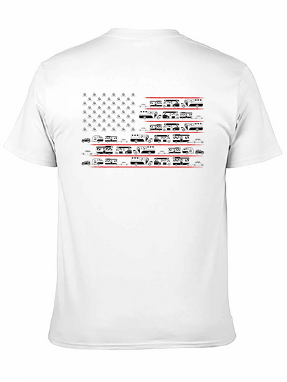 Camping RV American Flag T-Shirt