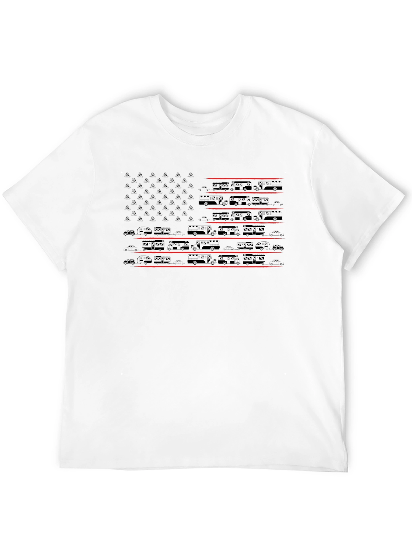 Camping RV American Flag T-Shirt