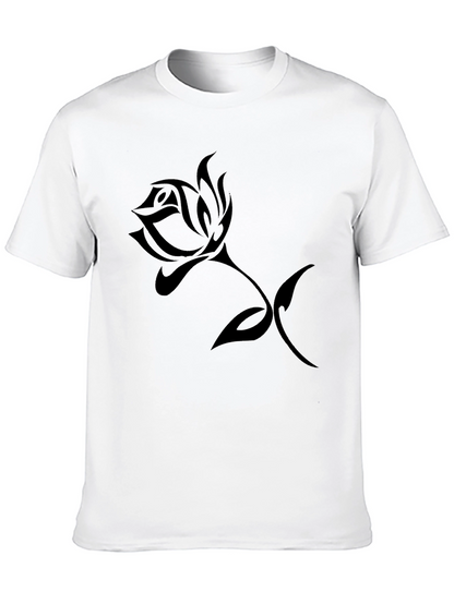 Black Rose Graphic T-Shirt Casual Style