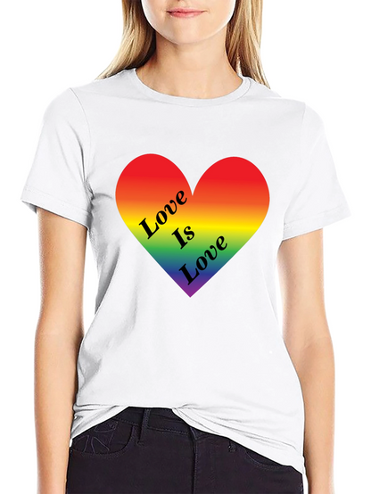 Love is Love Rainbow Heart Black T-Shirt