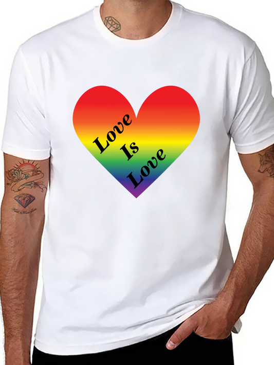 Love is Love Rainbow Heart Black T-Shirt