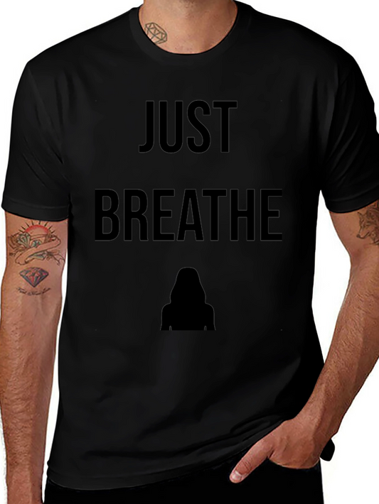Just Breathe Graphic Tee - Mens Black T-Shirt