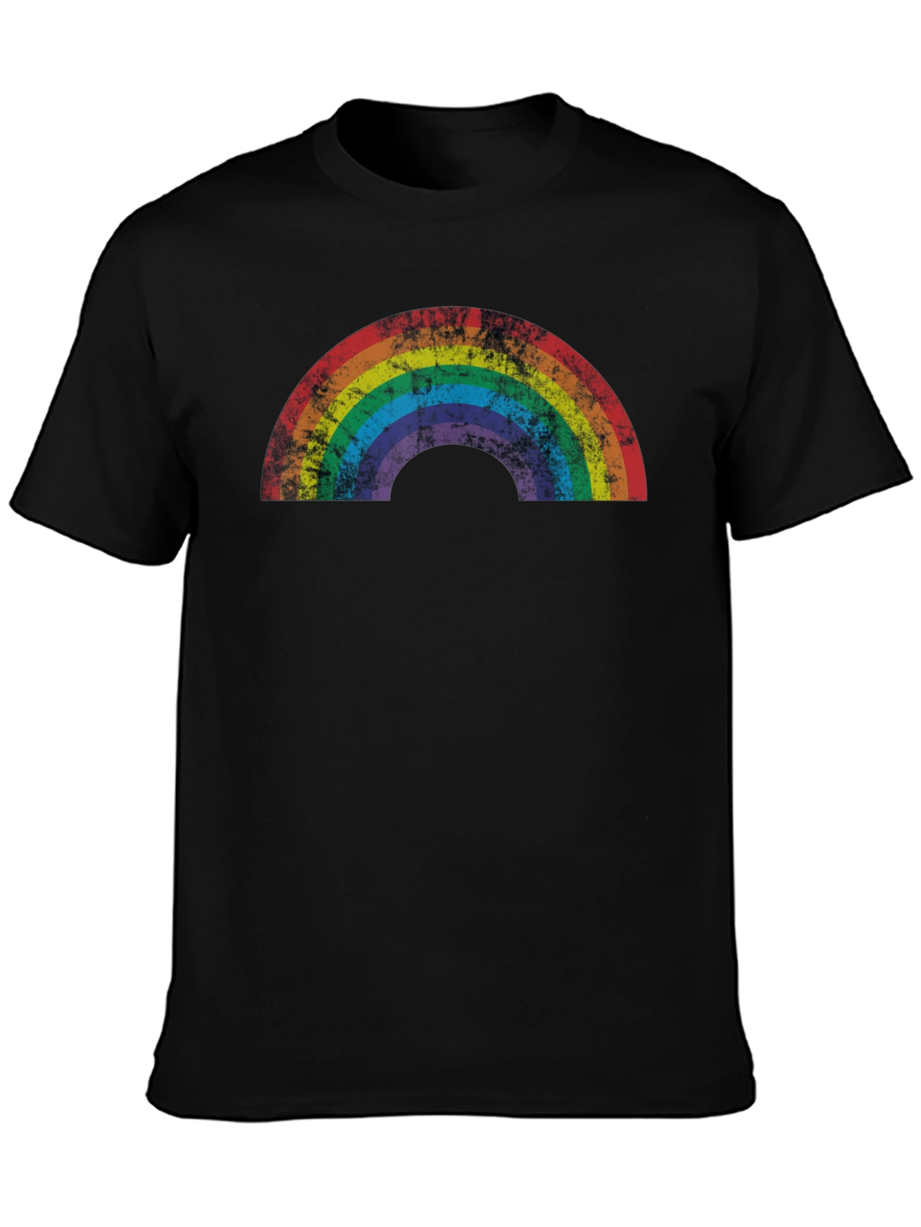 Retro Rainbow Graphic Tee - Distressed Pride Shirt
