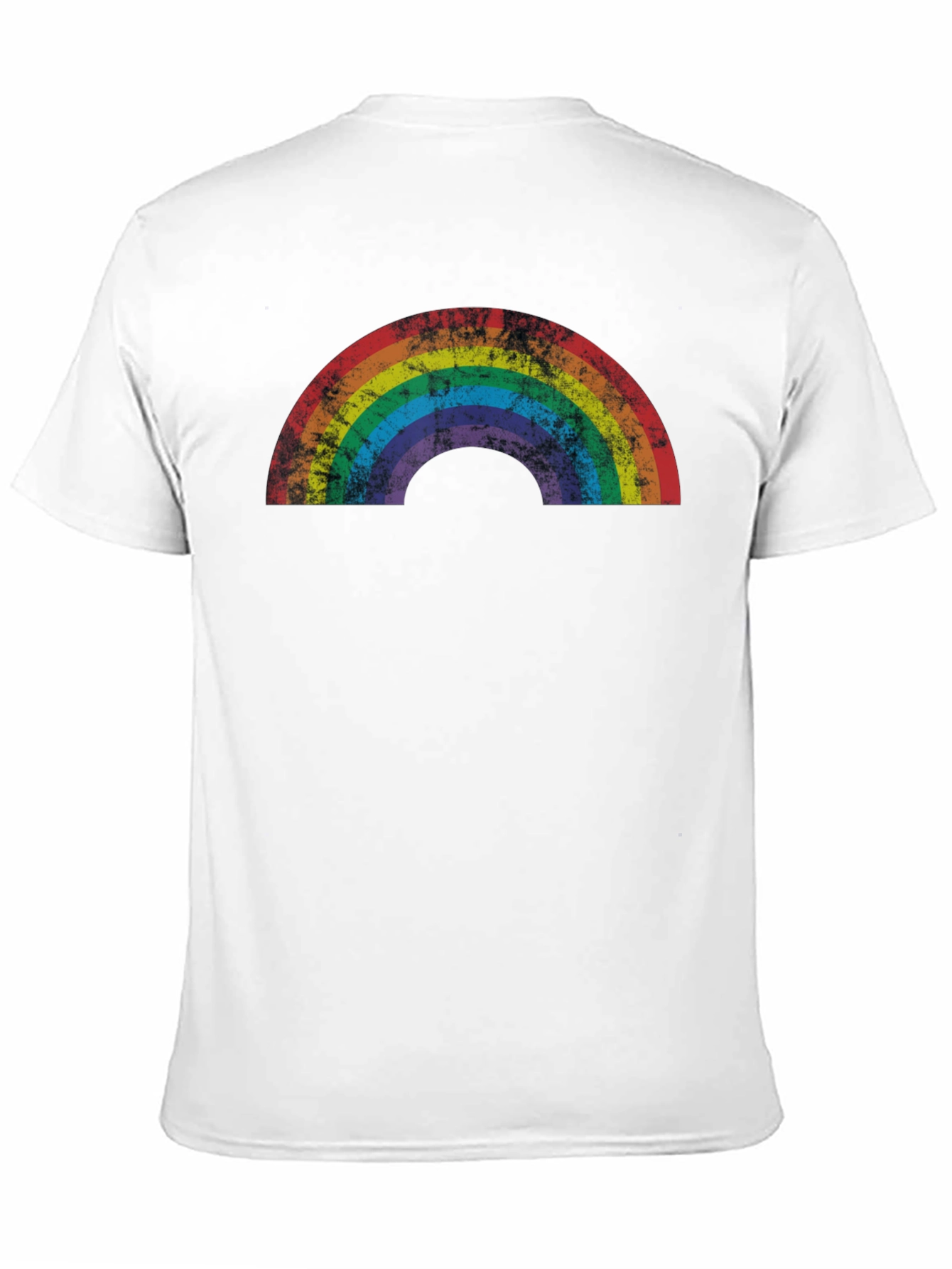 Retro Rainbow Graphic Tee - Distressed Pride Shirt