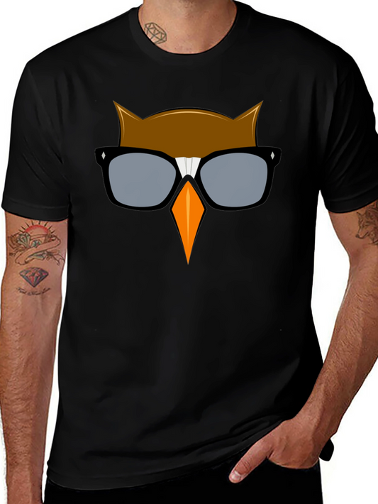 Cool Owl Graphic T-Shirt - Black