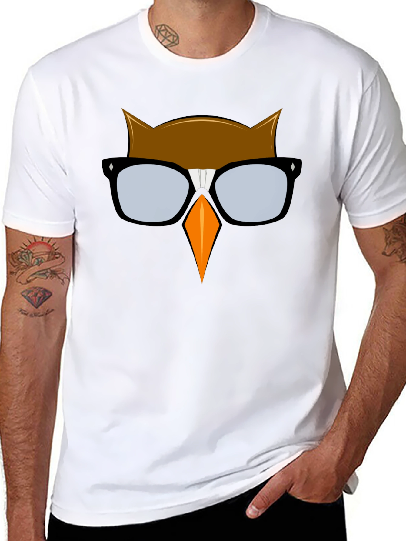 Cool Owl Graphic T-Shirt - Black