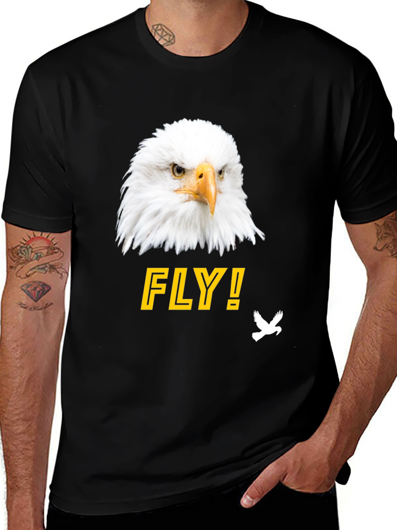 Eagle FLY! Graphic Tee - Mens Black T-Shirt