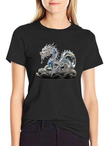 Crystal Dragon Graphic Tee - Black