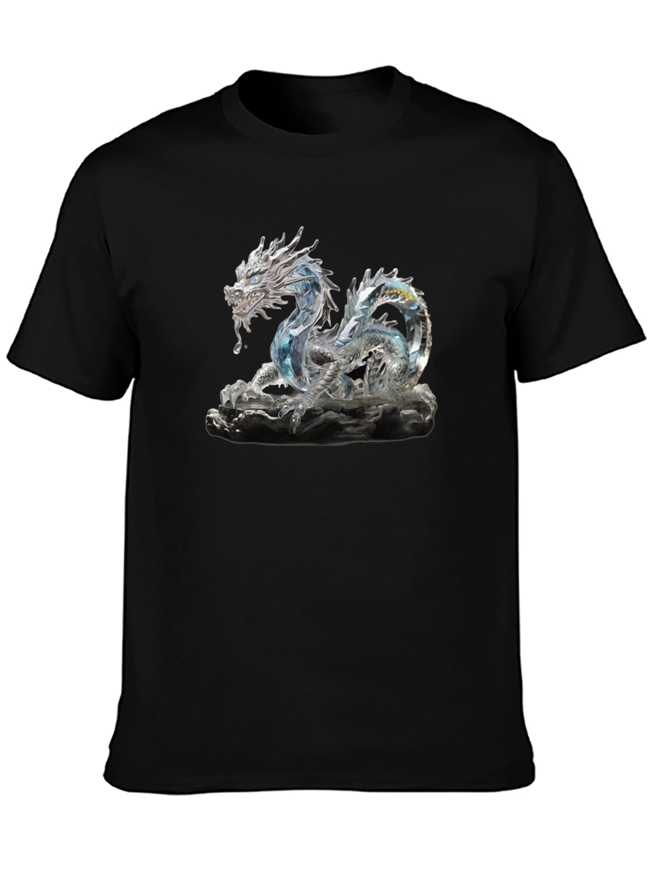 Crystal Dragon Graphic Tee - Black