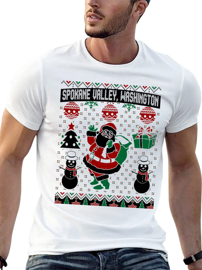 Spokane Valley Washington Ugly Christmas T-Shirt