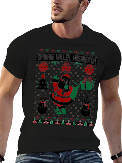 Spokane Valley Washington Ugly Christmas T-Shirt