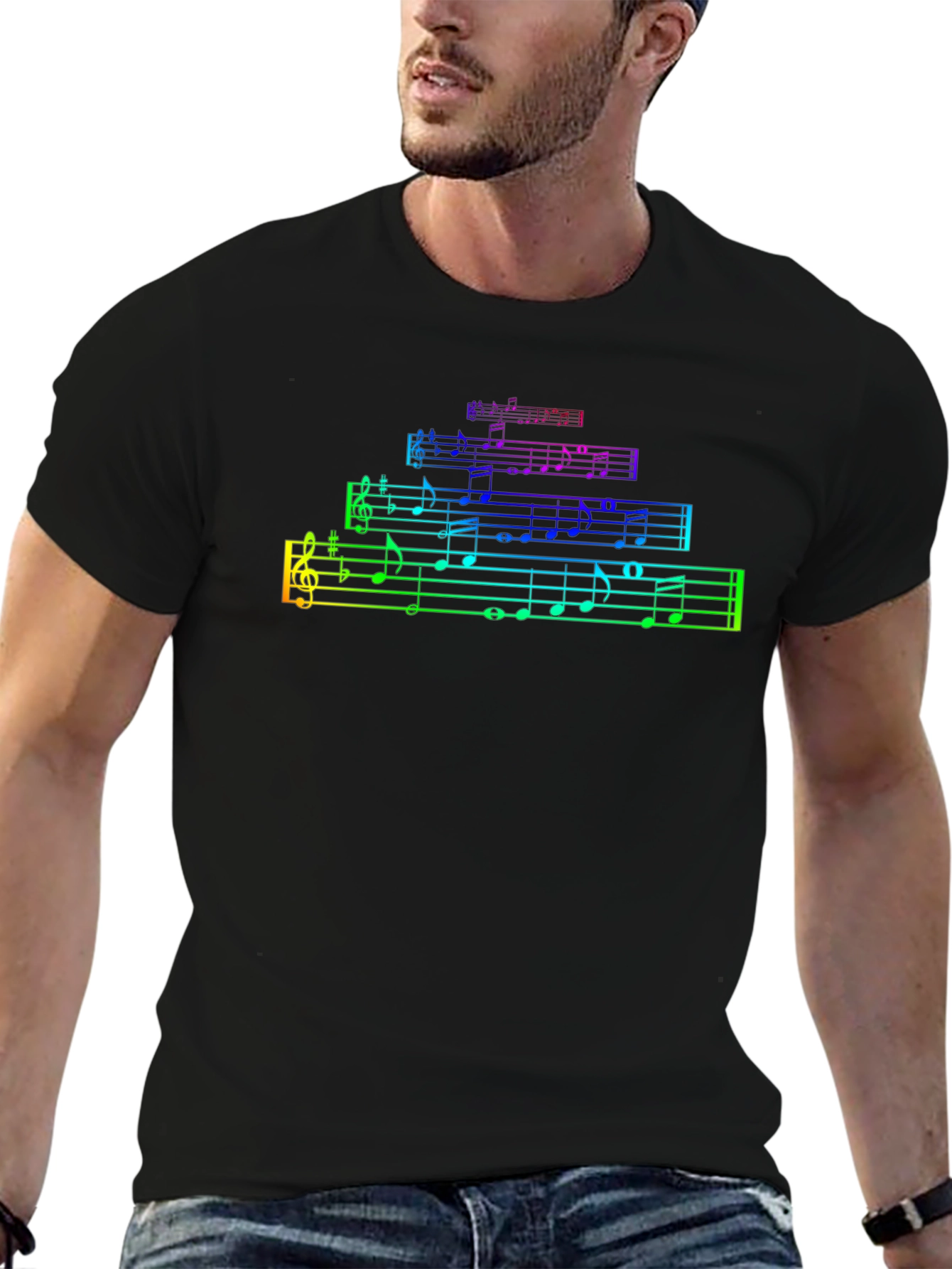 Rainbow Music Notes T-Shirt