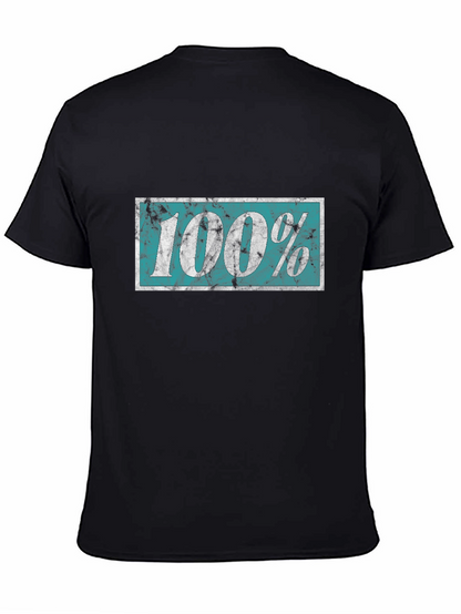 100% Distressed Graphic Black T-Shirt