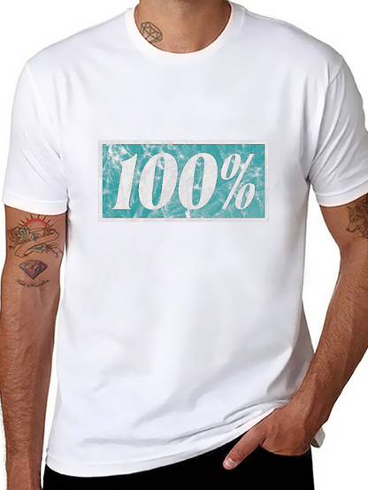 100% Distressed Graphic Black T-Shirt