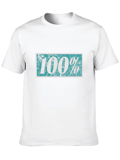 100% Distressed Graphic Black T-Shirt