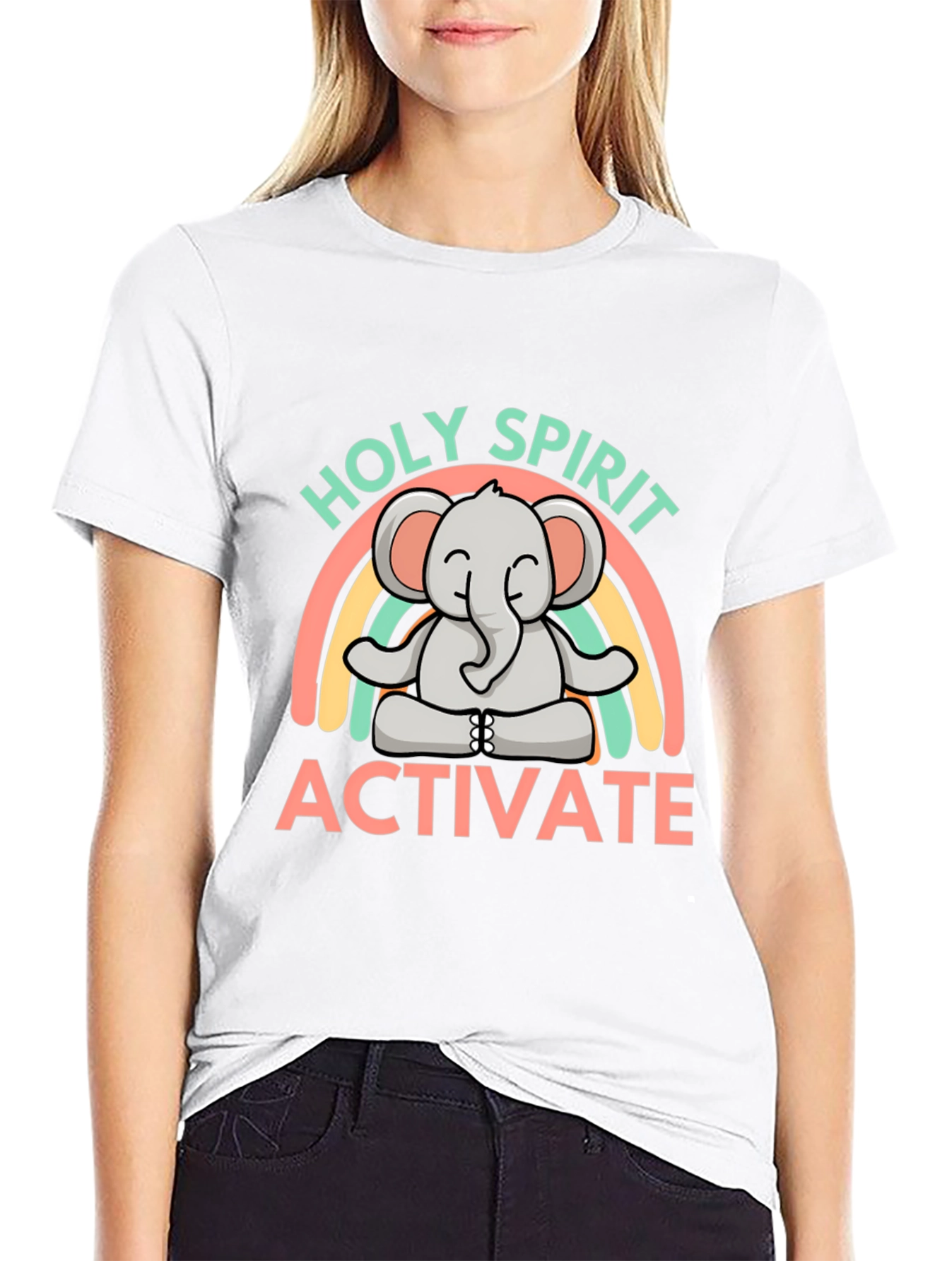 Holy Spirit Activate Elephant Rainbow T-Shirt