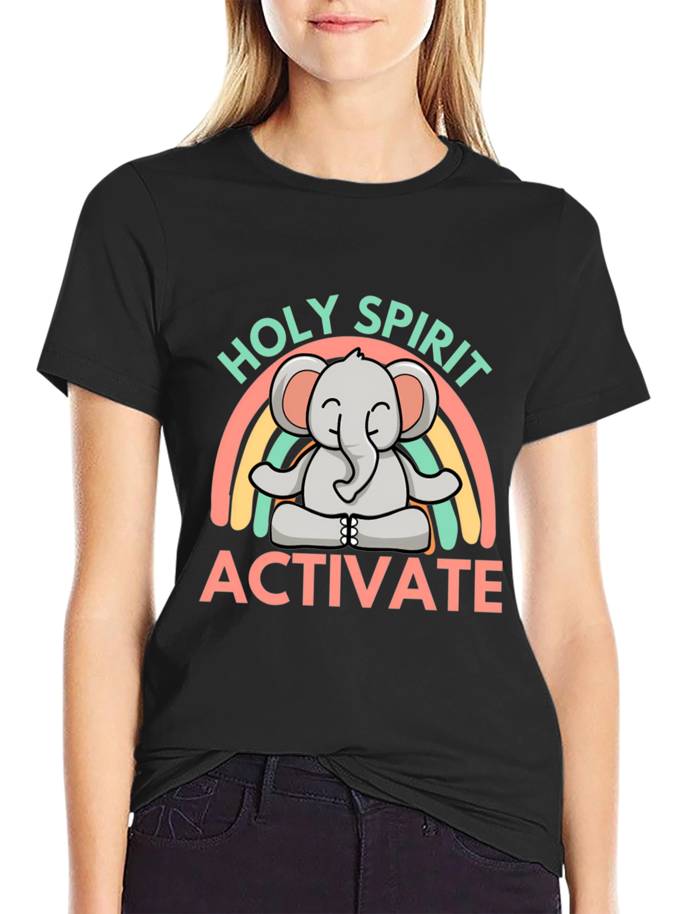 Holy Spirit Activate Elephant Rainbow T-Shirt