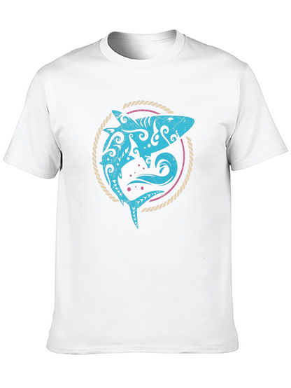 Tribal Shark Graphic Tee - Mens Black T-Shirt