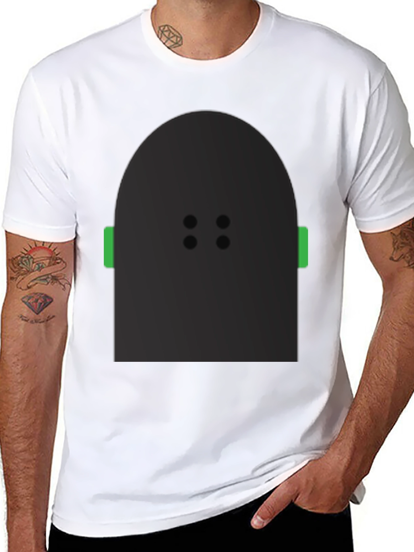 Abstract Character Graphic Black T-Shirt