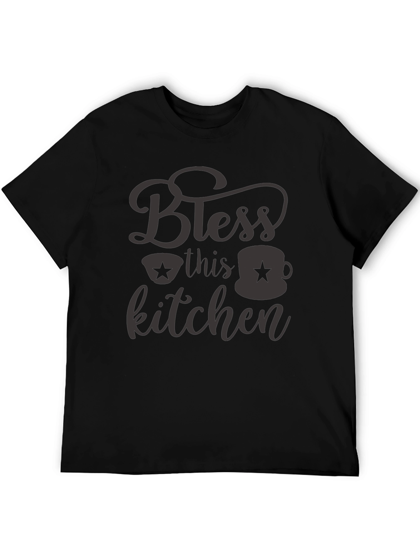 Bless this Kitchen Black Graphic Tee Shirt