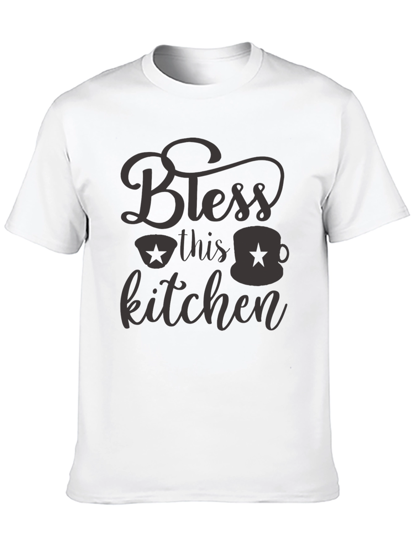 Bless this Kitchen Black Graphic Tee Shirt