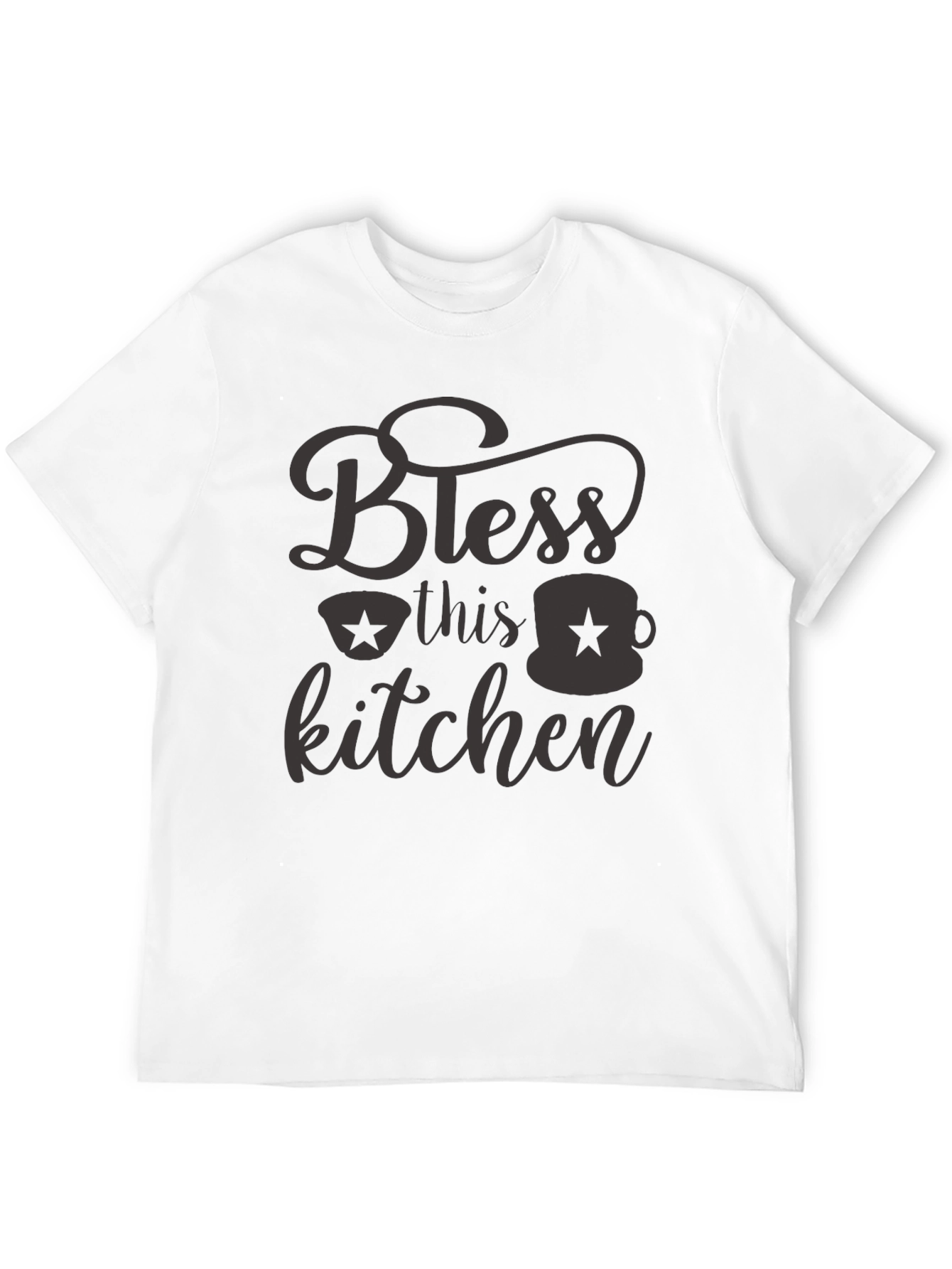 Bless this Kitchen Black Graphic Tee Shirt