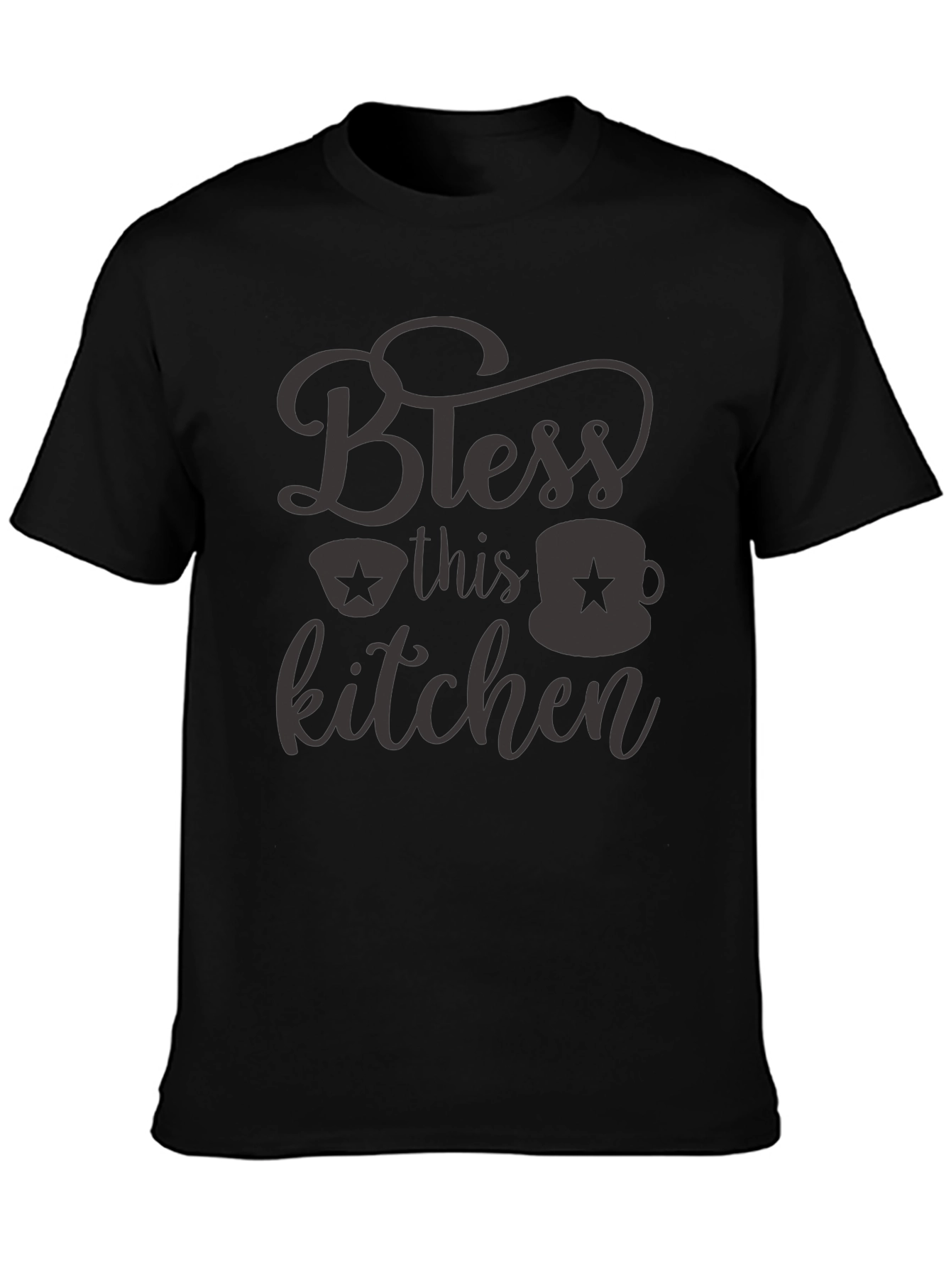 Bless this Kitchen Black Graphic Tee Shirt