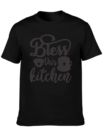Bless this Kitchen Black Graphic Tee Shirt