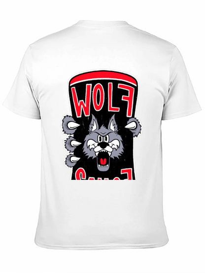 Wolf Cartoon Graphic Print T-Shirt
